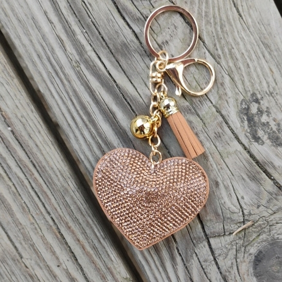 Accessories - Gold Heart Keychain with Tassel